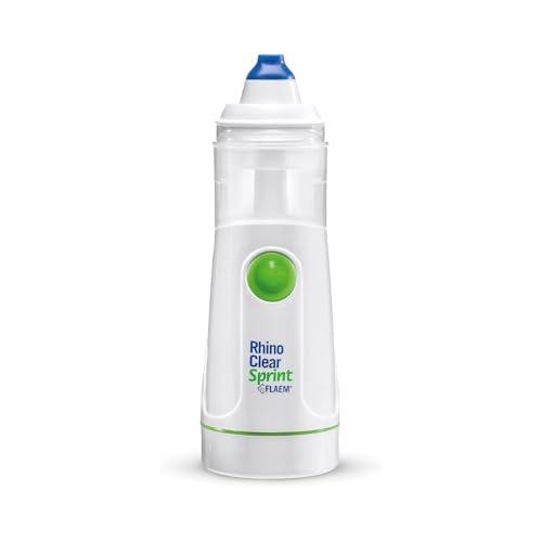 Flaem, Rhino Clear Sprint, Doccia Nasale Portatile, Lavaggio Nasale Bambini e Adulti, Trattamento delle Alte Vie Respiratorie per Raffreddori, Sinusite e Allergie, Funzionamento a Pile, Made in Italy