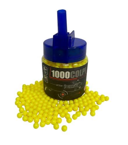 Confezione 1000 Pallini per Softair 6mm 0,12 gr Pallini per Pistola Fucile Mitra Pallini Soft Air Precisione e Alta Qualità con Beccuccio per Ricarica Rapida Biberon da 1000 Colpi,colori assortiti