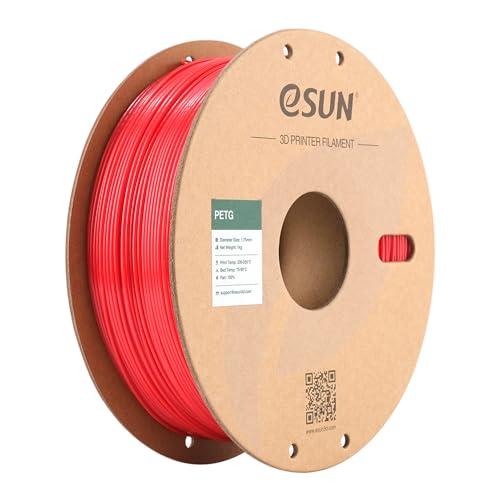 eSUN Filamento PETG 1.75mm, Filamento per Stampante 3D PETG, Precisione Dimensionale +/- 0.05mm, Bobina da 1kg (2.2 libbre) Filamento per Stampa 3D per Stampanti 3D, Rosso Solido
