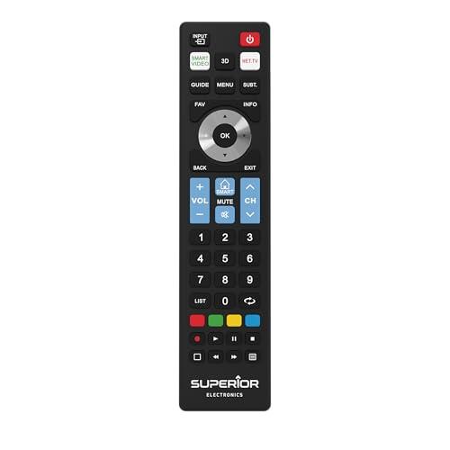 Superior Electronics Ready5 Smart - Telecomando Universale Compatibile con TV LG, Samsung, Sony, Philips e Panasonic - Pronto all’Uso Senza Programmazione - Tasti Netflix e Prime Video - SUPTRB019