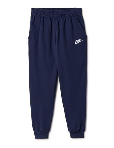 Nike K NSW Club FLC JGGR LBR Pantaloni Sportivi, Midnight Navy/White, 12-13 LAT Unisex Bambino