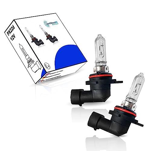 LIGHTWORLD24 2 x HIR2 9012 Lampadina alogena 12V 55W Lampadina Anabbagliante Abbagliante Fendinebbia Luce di marcia diurna Presa di ricambio per lampada per auto PX22d