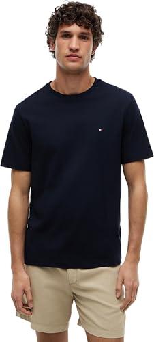 Tommy Hilfiger Uomo T-Shirt Maniche Corte Essential Regular Fit Scollo Rotondo, Blu (Desert Sky), L