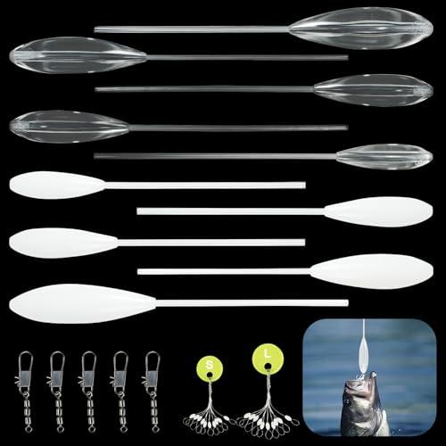 Annyswit 17 Pezzi Galleggianti Pesca Trota Lago Kit, Kit Pesca Lago con 5 Girelle Tripla & 20 Stopper Pesca di Gomma, 6-20g Bombarda Galleggiante e Semi Affondanti, per Pesci di Fondo e Acqua Bassa
