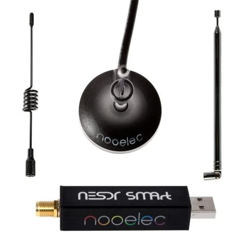 Nooelec RTL-SDR v5 Bundle - NESDR SMArt HF/VHF/UHF (100kHz-1.75GHz) Software Defined Radio. Premium RTLSDR con 0,5 PPM TCXO, SMA, Custodia Alluminio e 3 Antenne. Radio Basata su RTL2832U e R820T2