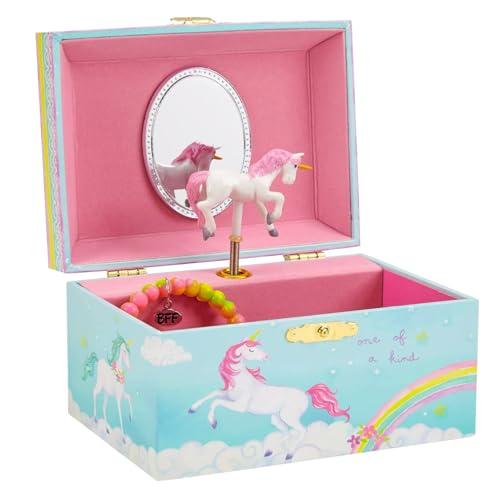 Jewelkeeper Portagioie per Bambina con Unicorno Roteante, Arcobaleno e Carillon Scatola Musicale con Accessori Unicorno Bambina per Conservare Gioielli - Melodia di Bel Sognatore