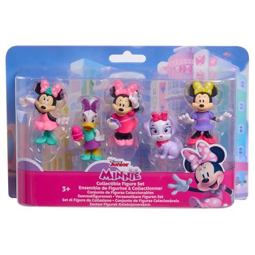 Just Play Set di personaggi da collezione di Minnie Mouse di Disney Junior, 5 pezzi, statuette da collezione alte 6,4 cm, giocattoli per bambini dai 3 anni