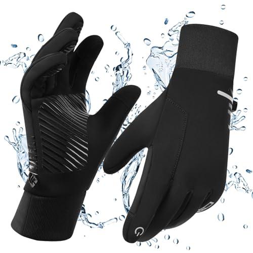 kyncilor Guanti Invernali Impermeabili Uomo,Guanti Moto Invernali Donna, Fodera Soffice, Touch Screen, Silicone Antiscivolo, Guanti Termici per Sci, Bici, Corsa