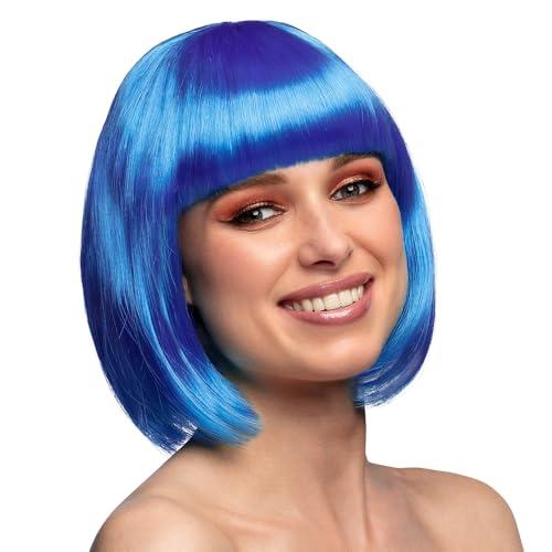 Boland - Parrucca da cabaret, mezza lunga, bob con frange, capelli sintetici, acconciatura, festa a tema, carnevale, festa in maschera, costume