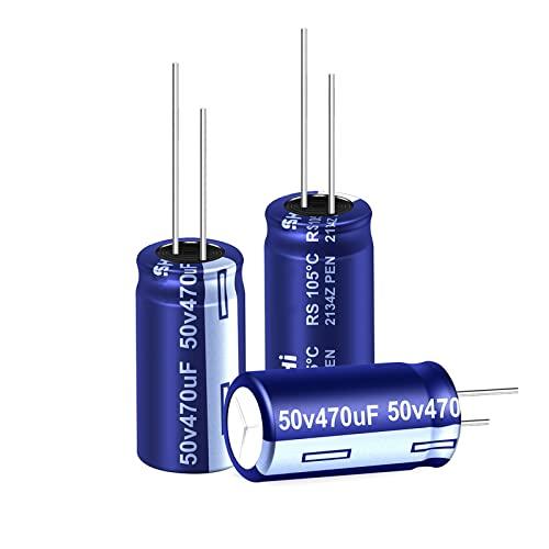 EFARMA Condensatori elettrolitici, condensatori elettrolitici in Alluminio da 20 Pezzi Condensatori a Bassa ESR ad Alta frequenza 16V 25V 35V 50V, 25V220uF 8x12mm