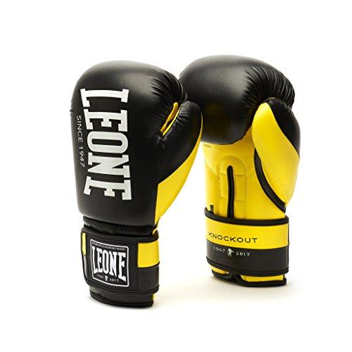 LEONE 1947, KNOCKOUT Guantoni Boxe, Esclusiva Amazon, Unisex – Adulto, Giallo, 10OZ, GN371