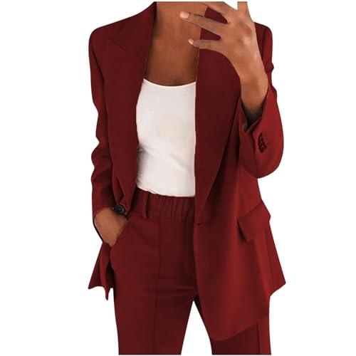 Vokkrv 2025 Completo Donna Elegante Tailleur Blazer Primavera e Autunno 2 Pezzi Risvolto Pantaloni Giacca Abbigliamento per Ufficio Business OL Curvy Tuta Due Pezzi