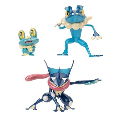 Pokémon Select Evolution Pack - Caratteristiche Froakie da 5 cm, Frogadier da 7,6 cm e Greninja Battle Figure da 11,4 cm