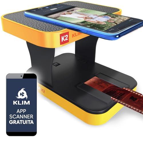 KLIM K2 Scanner Mobile per Pellicole 35 mm - Positivo, Negativo e Diapositive - Kit di Sviluppo Essenziale per Foto a Colori
