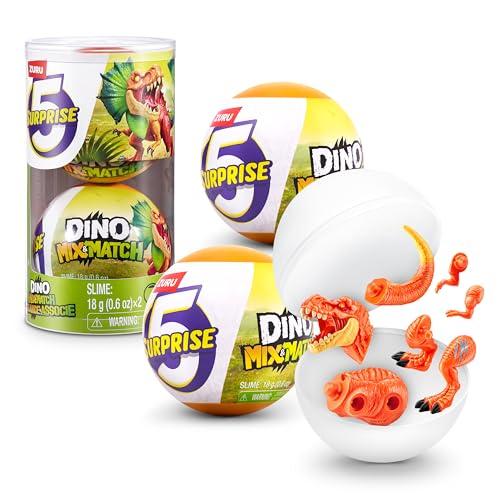 5 Surprise Dino Mix & Match di ZURU, oggetto da collezione da scoprire, giocattoli per bambini dai 3 anni in su, giocattolo scambia e abbina, gadget regalo per bambini (2 capsula)