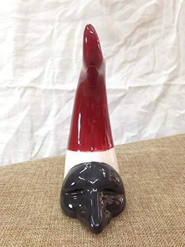 Corno napoletano con maschera di pulcinella portafortuna in ceramica souvenir e idea bomboniera handmade