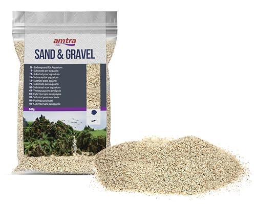 Amtra Quarzo bianco Avorio - Sabbia per acquari al quarzo bianco finissimo, per acqua dolce o salata, grani 0,8-1,2 mm, Quantità 5 KG