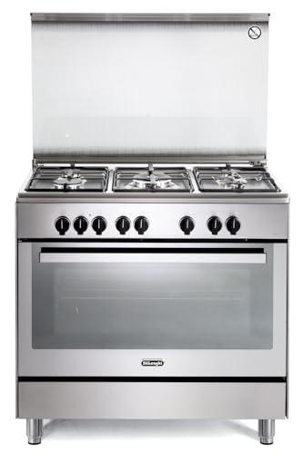 PEMX96SG - Cucina a gas con forno elettrico, 5 fuochi, inox, 90x60 cm, Classe energetica A