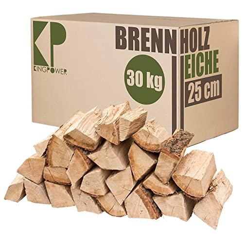 Legna da Ardere Quercia 30, 60 o 90 kg Per Stufa e Camino Braciere Griglia Cestello per il Fuoco Ceppi 25 cm Kingpower