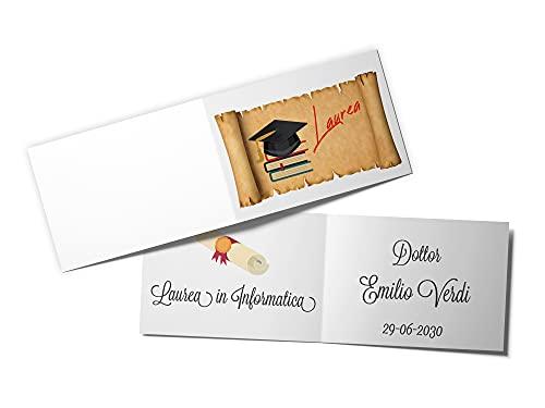 110 Bigliettini Bomboniera Laurea Rosso Gufo Confetti