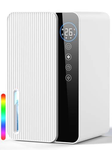 Deumidificatore Elettrico 1.8L, Deumidificatore d'Aria Anti-Muffa Ultra Silenzioso (≤32dB) con Timer e LED Touch - Per Bagno, Guardaroba, Camera da Letto(700ml/giorno)