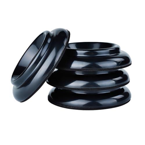 4 Pezzi Piattini Tazze per le Ruote del Pianoforte, Piatti per Ruote, Piano Caster Cups, Sottopiedi per Pianoforte Verticale Piedini a Coppa, Cuscinetti per Tappeti e Pavimenti Protezione (Nero)