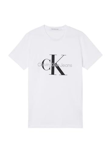 Calvin Klein Uomo T-Shirt Maniche Corte Core Monologo Slim Fit, Bianco (Bright White), S