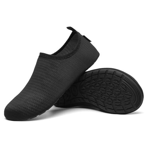 SAGUARO Scarpe da Scoglio Uomo Donna Scarpette Scoglio Leggere Scarpe Mare Asciugatura Rapida Scarpette Mare Scarpe Spiaggia Antiscivolo Scarpe per Acqua Immersione Surf Nero Eerie Gr. 44/45 EU