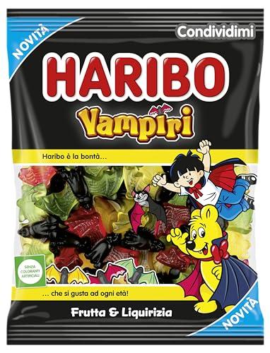 Haribo Vampiri | Caramelle Gommose a Forma di Pipistrello, Gusto Frutta e Liquirizia, Ideali per Feste, 160 g