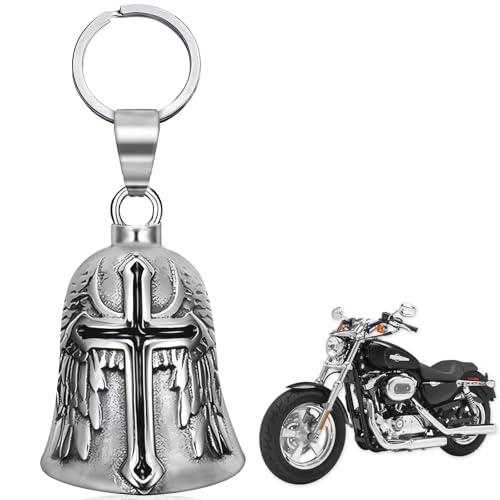 Guardian Bell Portafortuna Moto, Campanella Moto Guardian Bell, Angelo Custode Motociclista Campanella , Portachiavi con Anello Appeso, con Anello Appeso, per Auto Elettriche,Biciclette,Motocicli (B)