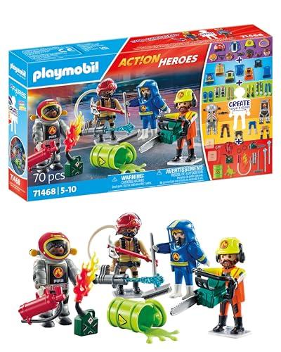 PLAYMOBIL Action Heroes 71468 My Figures: Pompieri, con Figure Personalizzate e Accessori Staccabili, Giochi di Ruolo Divertenti, Giocattolo sostenibile per Bambini dai 5 Anni in su
