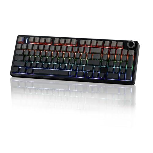 EPOMAKER X Aula F99 PRO Tastiera Meccanica da Gioco 2.4GHz/Type-C/BT5.0, Tastiera Personalizzata Hot-Swap con Batteria da 8000mAh, Interruttore Lineare Retroilluminato RGB