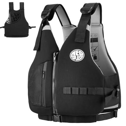 Aiuto al Galleggiamento Adulti, Giubbotto Solido, Ideale per Sport Acquatici, kayak, Sup, Canottaggio, Snorkeling (S, Black)