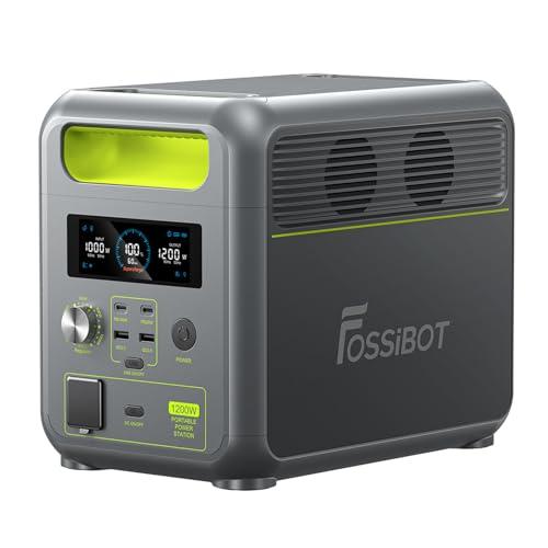 FOSSiBOT Centrale Elettrica Portatile F1200, 1024Wh LiFePO4 Batteria Generatore Solare,2 1200W AC Uscite, 0-80% in 45 Minuti,UPS, Power Station Portatileper Campeggio, Viaggio