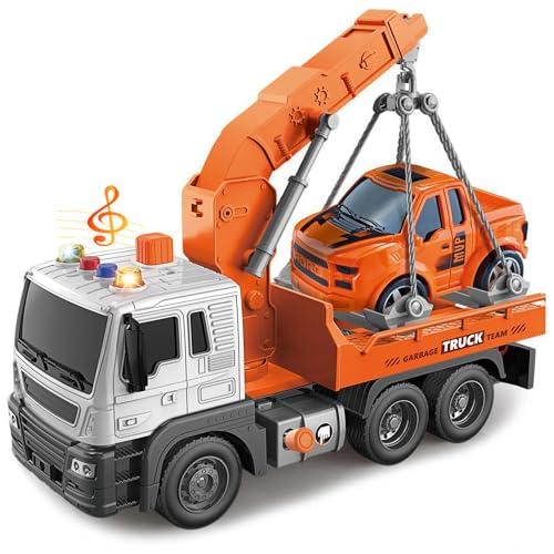 LioMaxi Scala 1:16 Carro Attrezzi Giocattolo,Grande Camion giocattolo,Carroattrezzi,Camion di Salvataggio,veicolo di Recupero con Luci e Suoni Funzione camion Giocattolo Regalo per Bambini 3 4Anni