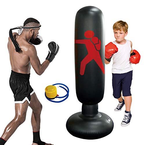 sacco da boxe bambini 160 cm sacco da boxe da terra per bambini Sacco da sabbia per colonna gonfiabile da appoggio gonfiabile Sacco da kickboxing per allenamento con pompa ad aria a pedale