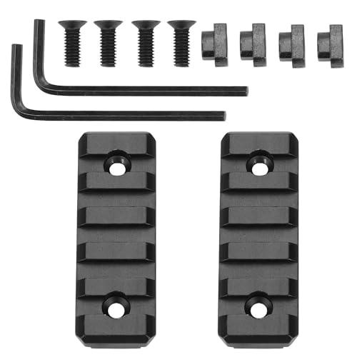 ATFLBOX 2 Pezzi rotaie Picatinny per Mlock, rotaia Mloc Picatinny a 5 Slot in Metallo con 4 Dadi a T e Viti, 2 Chiavi a brugola