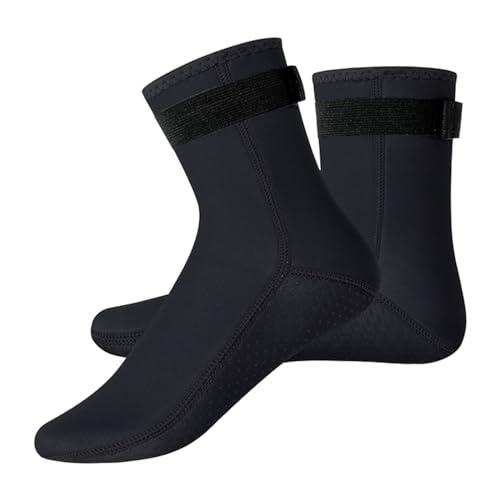KFDDRN Calzini in neoprene, beach volley, calzini da nuoto, calzini in neoprene, per sport acquatici, per snorkeling, surf, vela, universali da donna, uomo, Nero , 40-47