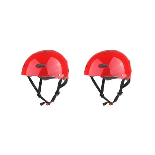 2 set di sport acquatici casco di sicurezza per wakeboard kayak canoa barca surf M rosso