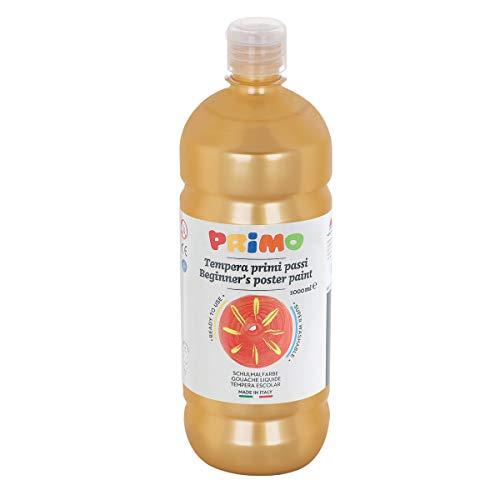PRIMO - Tempere Lavabili per Bambini +3 Anni e Principianti in Bottiglia da 1L, Colori a Tempera Primi Passi per Dipingere su Carta, Stoffa, Vetro e Altro, Lavoretti Creativi per Bambini e Hobby