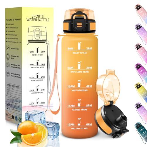 HoneyHolly Borraccia Bambini, 500ML, A prova di perdite Borracce, Riutilizzabile Borraccia Motivazionale, Semplice e Portatile, Bottiglia Acqua per Corsa, Bicicletta, Lavoro, Scuola, Borracce