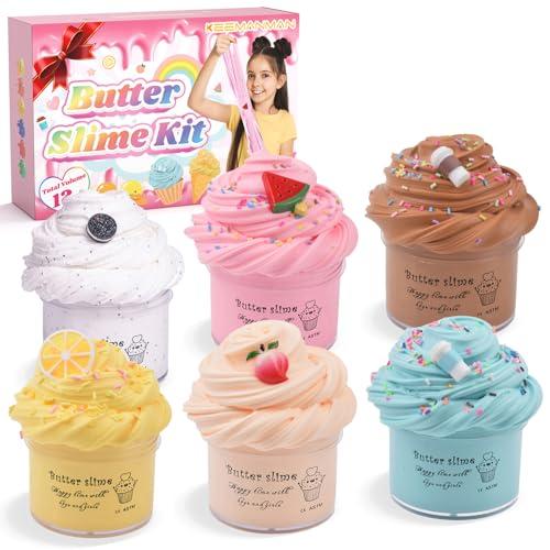 Kit Slime Burro da 6 Pezzi per Bambini – Slime Profumato DIY per Ragazze e Ragazzi 3 4 5 6 7 8 9 10 11 12 Anni – Giocattolo Carino e Preppy, Idee Regalo Compleanno, Festa e Natale