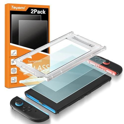 Teyomi [2 pezzi Pellicola protettiva compatibile con Nintendo Switch 2 [7,9''] 2025, Vetro Temperato per Nintendo Switch 2 con Kit di allineamento automatico, senza bolle, antigraffio, anti-impronta