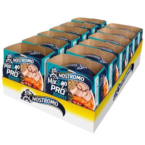 Nostromo - Mix&Go BOOST PRO+ Tonno con Fagioli, Avena, Verdure e Semi di Zucca – Piatto Pronto Equilibrato, Ricco di Fibre e Proteine – 12 Confezioni da 190g