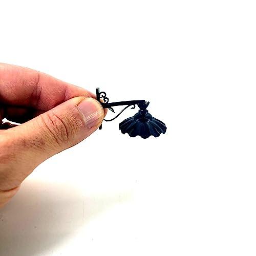 Lanterna da parete per presepi e diorami con microlampada led 12v - DL108 (4x3 cm, Nero + led bianco caldo)