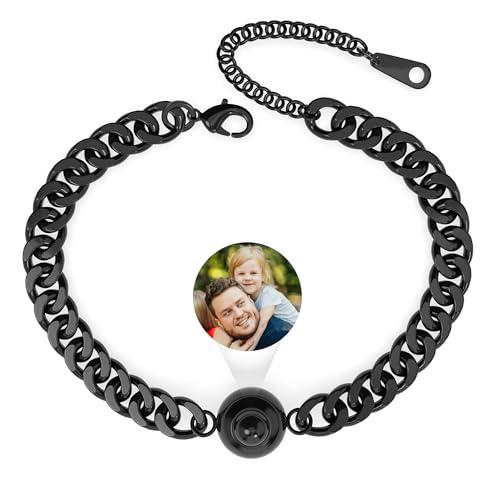 Easycosy Bracciale con Foto Personalizzata, Braccialetto con Foto Proiettata Dentro, Regalo Natale per Donna, Mamma, Amica, Sorella, Moglie, Bracciale Personalizzato per Compleanno Matrimonio