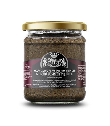 Valnerina Tartufi Tartufo Nero Estivo Macinato | Naturale, Artigianale e Italiano conservato in Olio EVO Extra Vergine di Oliva | Vasetto 180 gr.
