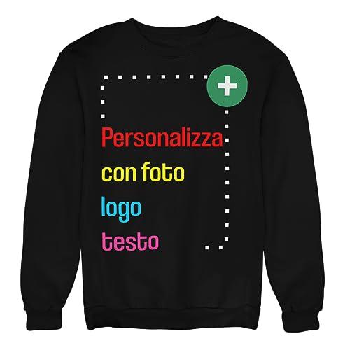 Colorfamily Felpa Personalizzata Girocollo Uomo Donna con Nome e Foto, Personalizzata con Logo o Testo, Idea Regalo, Stampa di Alta qualità
