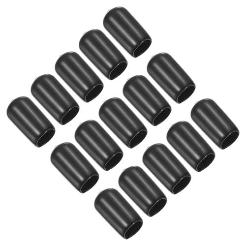 PATIKIL Punte per Stecca da Biliardo 15mm, 15Pz Sostituzione per Stecca da Biliardo, Protezione per Testa Bastone, Punte per Stecche per Accessorio da Biliardo, Nero