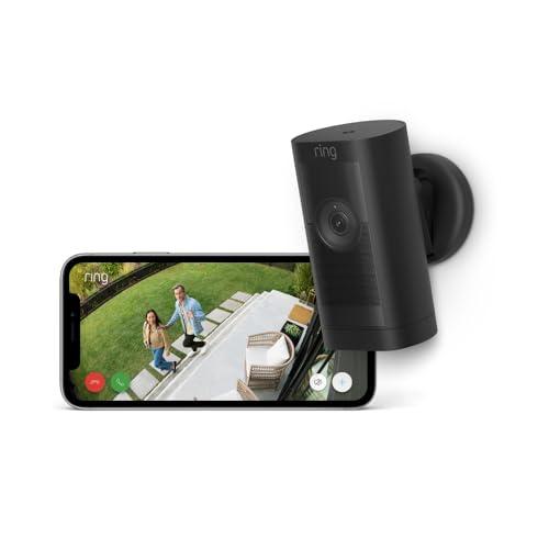 Ring videocamera esterna Pro a batteria (Stick Up Cam Pro) | Telecamera di sorveglianza senza fili, video HDR, vista dall’alto, rilev. movimento 3D, fai-da-te | Ring Home: 30 gg. prova gratuita